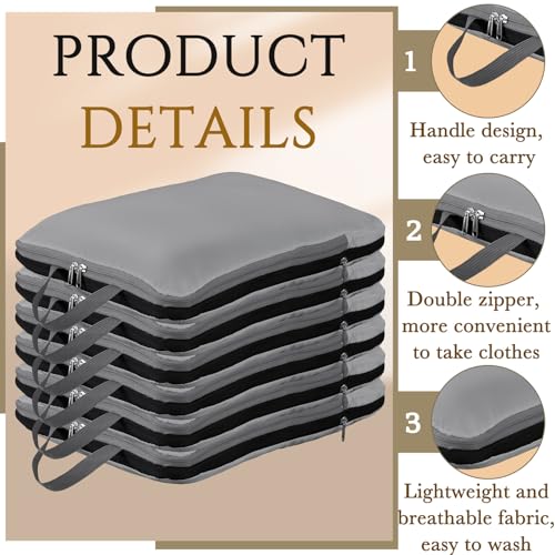Hosuly 6 Pcs Compression Packing Cubes, 17.3 x 12.6'', Dark Gray - color: Dark Gray