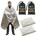 Sierra Madre Emergency Mylar Blanket, Waterproof Survival Shelter (Pack 2) | Retains 90% body heat • Rigs into emergency shelter • High-visibility reflective surface • Car, camping & first aid kits - size: Pack of 2