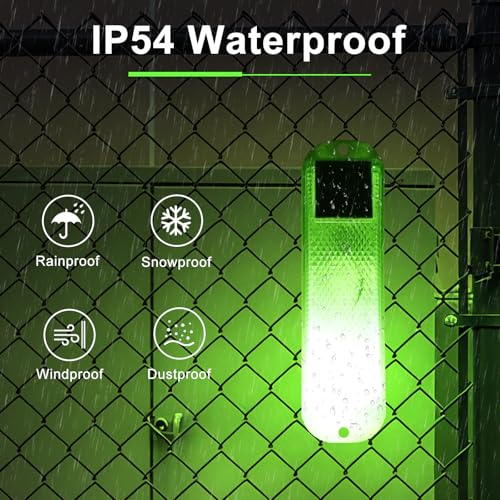 Aolyty Solar Warning Lights, Magnetic Base Beacon Light 4 Pack, Green | IP54 Waterproof Caution Light Auto On Off for Barricades, Construction Sites, Traffic Safety - color: Green