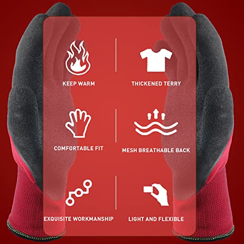 2 Pairs Winter Work Gloves Men Women, Thermal Freezer Gloves - size: Small (Pack of 2)