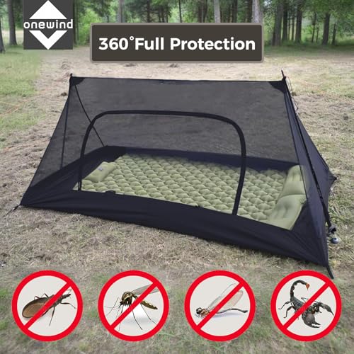 Onewind Mesh Tent with Bathtub, Ultralight Mosquito Net Inner Tent, Black - color: Black-Inner Tent (with Floor)
