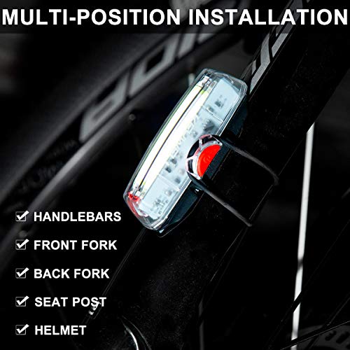 Bike Front Light USB Rechargeable-Super Bright LED Bicycle Headlight with Low Battery Indicator and Modes Memory Functions-Powerful Lumens for Cycling Safety Flashlight (White)