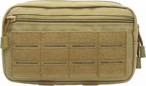 Tactical Molle Pouch, Multi-Purpose EDC Admin Pouch Utility Gadget Gear Backpack Military Waist Bag for Outdoor, Hunting, Traveling, Hiking - color: Tan
