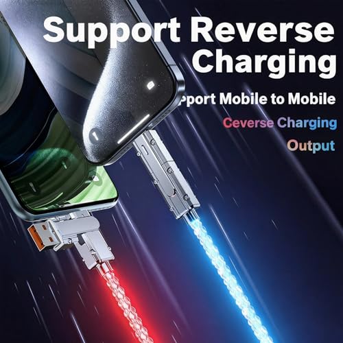 USB Cable PD Fast Charger Lighted Up (USB 4IN1 RGB),Supports Data Transfer, can be Used as a Night Light, Cable Length Approx. 39 inches, Compatible with Most Devices. - color: USB 4IN1 RGB