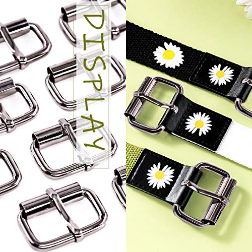 Swpeet 60Pcs 1 Inch / 25mm Heavy Duty Metal Ring Buckle Webbing Belts - color: Gun-black, style: Metal Roller Buckles