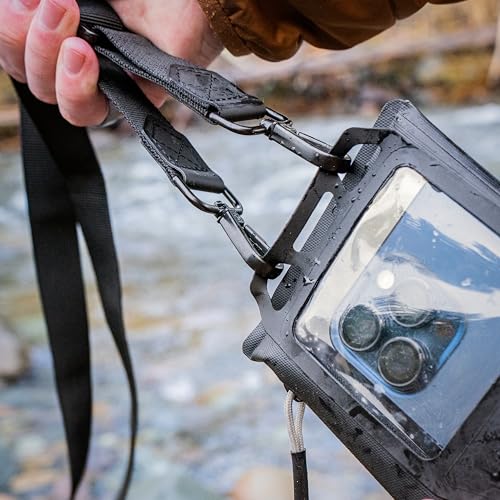 Rite in the Rain Weatherproof Monsoon Rough Water Storage Bag & Pouch, Phone Campatible, 8” x 4”, Black TPU (No. P784)