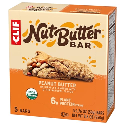 CLIF Nut Butter Bar - Peanut Butter - Energy Snack Bars - Non-GMO - USDA Organic - Plant Based - Low Glycemic - 1.76 oz. 5 Count (Pack of 6) - size: 5 Count (Pack of 6)