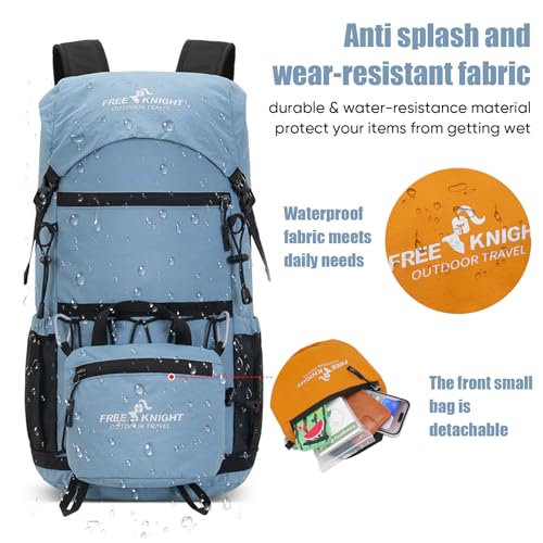 Bseash 30L Lightweight Hiking Backpack, Outdoor Sport Waterproof Travel Bag Daypack for Cycling Climbing Skiing (Light Blue) - color: Light Blue