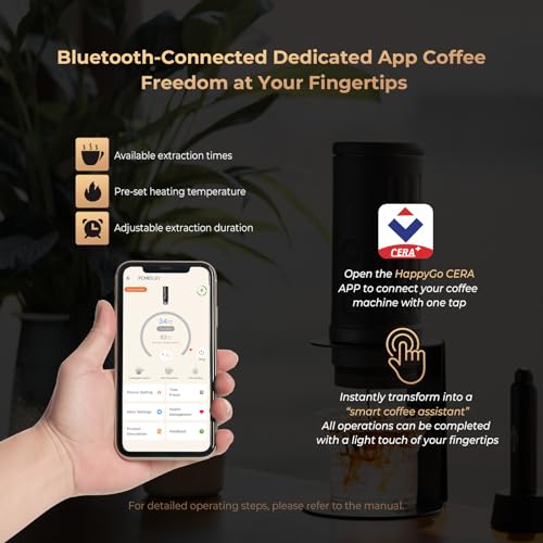 IKAPE Newly KAPO K2 Portable Espresso Machine with Bl uetooth APP Connect & 51mm Bottomless Basket, Electric Coffee Maker 20 Bar Pressure, for Home, Travel, Camping - size: 51mm