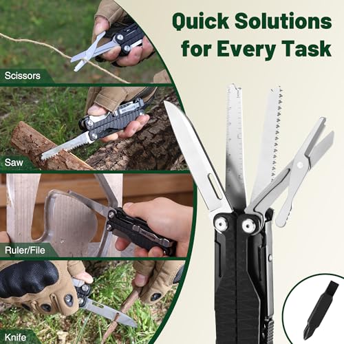 MOSSY OAK 17-in-1 Multitool Pliers, CNC-Machined Steel, G10 Handle - style: 17-in-1 with CNC Pliers & G10 Handle