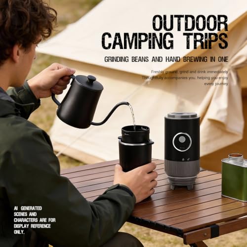 Portable All-in-One American Coffee Maker with Electric Grinder