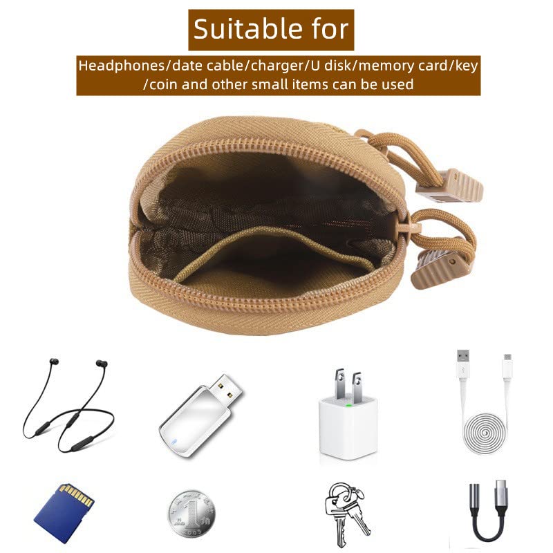 Small EDC Pouch EDC Bag Molle Pouch Tactical Wallet, Molle Accessories, Coin Pouch Coin Purse, Key Case, Tactical Keychain Pouch, Earphone Case, Military Gear Waterproof - color: CP Camo 3pcs