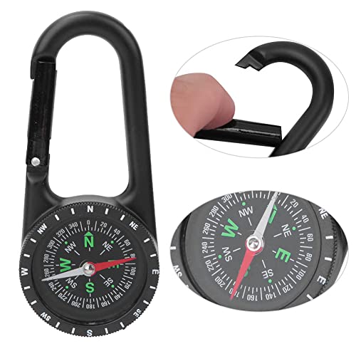 Carabiner Clip On Compass Hiking,Mini Compass,DC40T Zinc Alloy Portable Carabiner Compass with Graduated Ring Outdoor Hiking Camping Navigation Tools