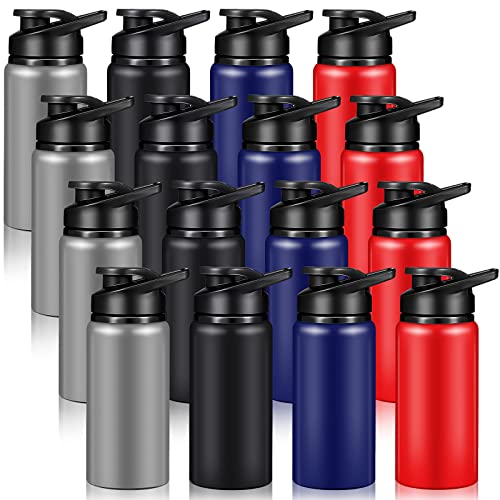 Mimorou 16 Pack Aluminum Water Bottles Bulk,Blue, Black, Red, Gray,17 Oz - color: Blue, Black, Red, Gray, size: 17 oz