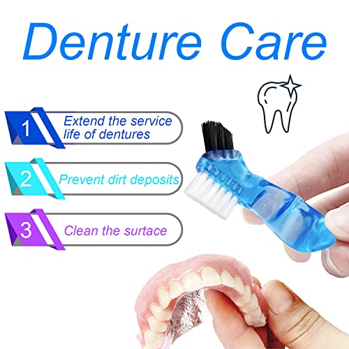 Keedolla Denture Cups for Soaking Dentures, Denture Cleaning Case Retainer Container Mouth Guard Bath Box Holder Case with Brush for Night Guard, Gum Shields and Dental Appliances - color: Green