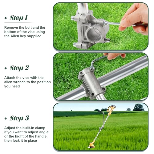 2 Pcs Weed Eater Handle Extension-Aluminum Ergonomic Weed Eater Attachments | Trimmer Grip, Weedeater Handle with Bracket Clamp for Lawn Care Landscaping Yard Trimming Accessories, Silver - color: Silver-2Pc