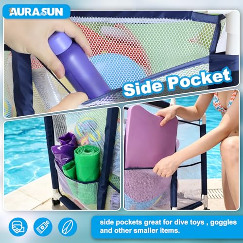 AURASUN XXL Large Outdoor Pool Toy Storage Organizer Cart - size: XXL