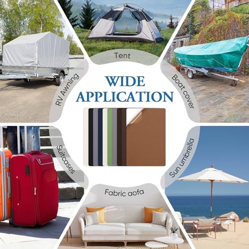 Canvas Repair Patch 5.5 x 8 Inches 6Pcs Self-Adhesive Waterproof Canvas Patch Kit for Repairing Tents,Sofas,Boat Covers,Camping Chair,Awnings,Car Seats.（Khaki） - color: Khaki, size: 5.5"×8"