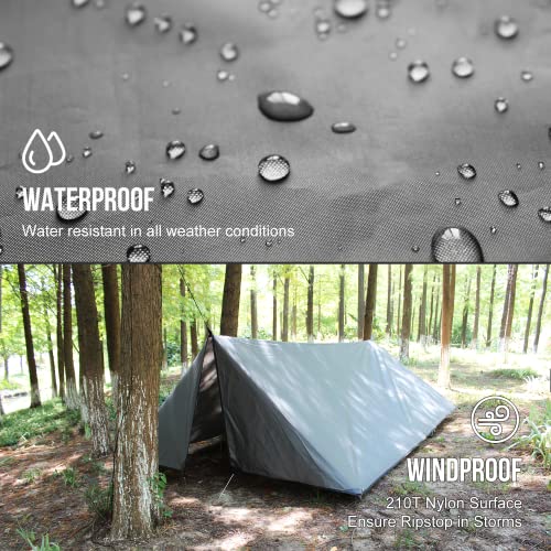 LYN Extra Large Zipper Reusable Survival Emergency Shelter Tent,Thermal Waterproof Fireproof Lightweight Bugout, with Paracord✚Stake for Camping,First Aid,Hiking&Bushcraft - size: XXXXX-Large