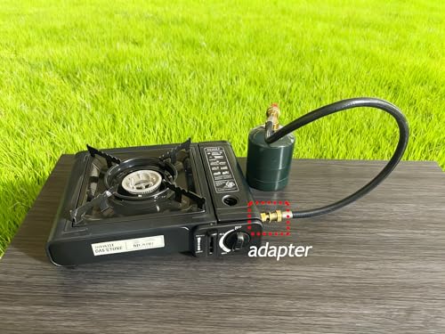 MENSI Portable Camping Stove Replacement Propane Butane Regulator with 27.5” Hose with Thread Converter Fits for 𝐆𝐚𝐬 𝐎𝐧𝐞 𝐆𝐒-𝟑𝟒𝟎𝟎𝐏 𝐏𝐨𝐫𝐭𝐚𝐛𝐥𝐞 𝐒𝐭𝐨𝐯𝐞 - size: 27.5" Hose with Adapter Kits