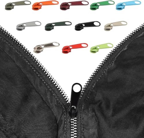 DOITEM 96Pcs Zipper Repair Kit - 12 Colors, 3# Zipper Pulls, Rescue Kit for Clothing, Jackets, Purses, Luggage, Backpacks - color: #3 Zipper Pull 96PCS