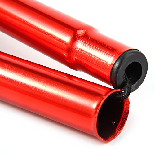 Folding Lightweight Walking Stick - Adjustable Aluminum Metal Collapsible Travel Cane with Non-Slip Rubber Base - color: Red