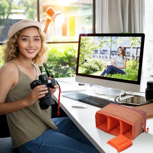 Koolertron Waterproof DSLR Camera Bag with Removable Insert, Adjustable Compartments, Fits in Camera Bags - Protective Case for DSLR/SLR Cameras & Accessories - color: Light Rust