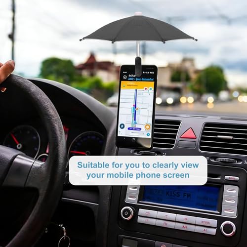 Phone Umbrella - Adjustable Cell Phone Umbrella Sun Shade with Stable Clip Universal Mini Cellphone Shade Cover for Beach/Pool/Outdoor, Light Blue - color: Light Blue