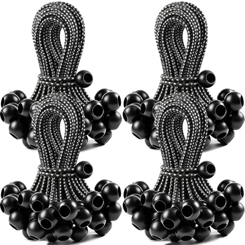 100 Pack Ball Bungee Cords 6 Inch, Heavy Duty Bungee Cord with Balls Canopy Tarp Tie Downs Bungee Balls for Camping, Shelter,Cargo,Tent Poles UV Resistant - size: 6 Inch