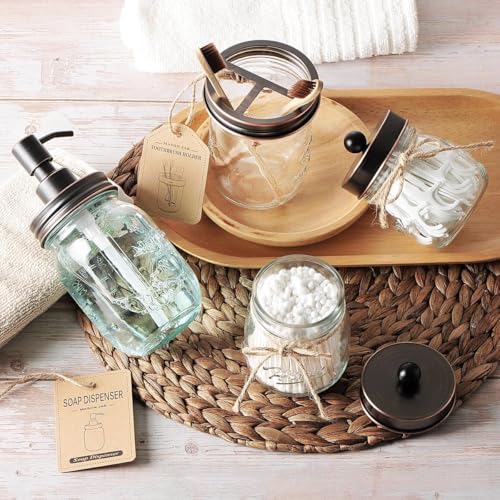 Amolliar Mason Jar Liquid Soap Dispenser Lid, 16OZ Regular Mouth, ORB 2Pack | Refillable Lotion Soap Pump16OZ Regular Mouth Jar, Hand Soap, Dish, Stainless Steel Soap Pump Lid, Farmhouse Bathroom Decor - color: Oil Rubbed Bronze, size: 2 Pack