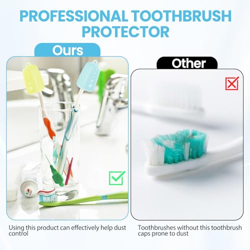 Lapfoon 6 Pack Toothbrush Covers, Silicone Tooth Brush Cover Cap | Toothbrush Caps for Electric & Manual Toothbrush Heads - color: Green
