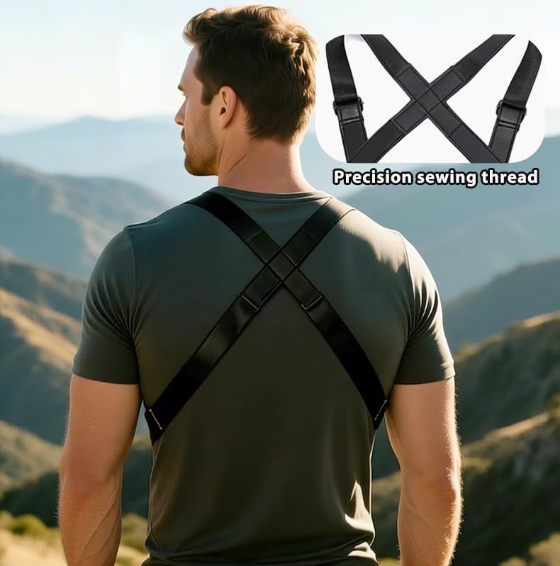 Double Shoulder Armpit Bag for Men | Anti-Theft PU Underarm Holster Bag, Portable Phone Holster for Travel Daily Commute - color: Olive Drab