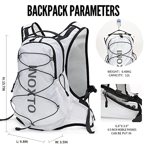 IX INOXTO Hydration Pack Backpack, Lightweight Water Backpack with 2L Hydration Bladder Daypack for Men Women,Running Hydration Vest for Trail Running Hiking Cycling Race Climbing - color: White