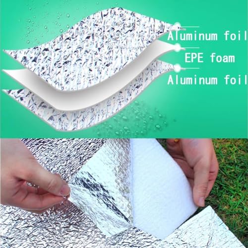 Camping Mat Insulated Sleeping Pad 78" x 39" Tent Floor Thermal Blanket | Reflecting Heat keep sleeping warm, Material Aluminum Foil and Foam, waterproof, ultralight, easy foldable, easy cleaning