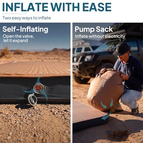 Lost Horizon Option3 Self-Inflating Foam Camping Mattress, Twin, 4.5" - color: Brown, size: Twin, style: Mattress Only