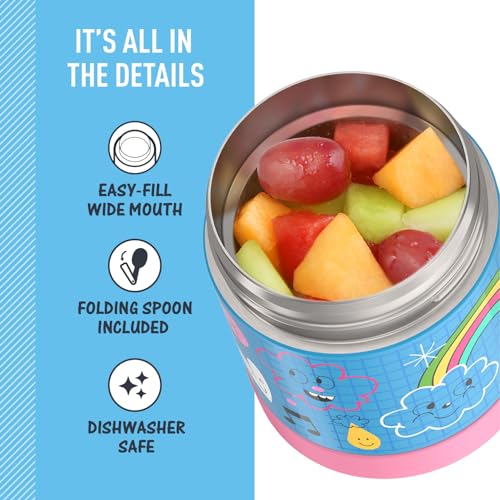 THERMOS FUNTAINER Kids Food Jar with Spoon, 10oz, Sketchbook - color: Sketchbook, size: 10 Ounce