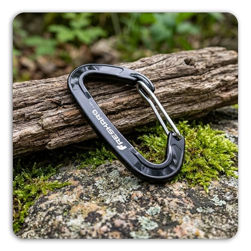 FresKaro 15kN-3372lbs Heavy Duty Wiregate Carabiners, Reliable Time-Tested Stainless Steel Spring Gate, for Camping, Hiking, Hammocks, Backpacking, Dog Leash etc., 3.15inch - color: Rainbow-5pcs
