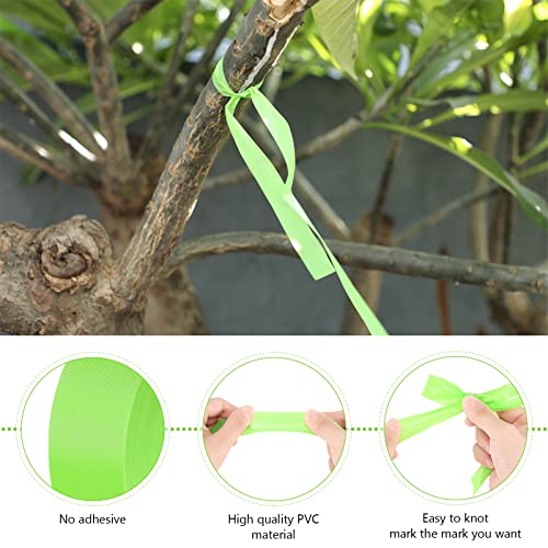 6 Pack Green Flagging Marking Tape 1''x 600 ft Non Adhesive Plastic Ribbon Neon Marking Roll Survey Tapes for Tree, Hunting Trail, Boundaries, Hazardous Areas, Home and Workplace Use