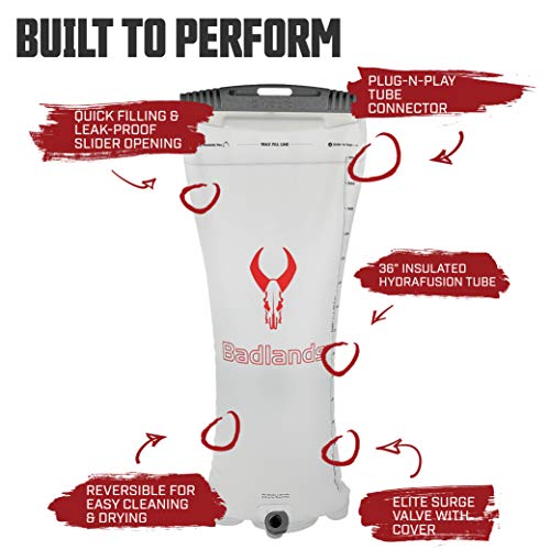 Badlands Hydration Reservoir - Reservoir w/ Insulated Drinking Tube | Featuring a reversible design for easier cleaning plus a Plug-N-Play connector for replacements - style: 3 Liter