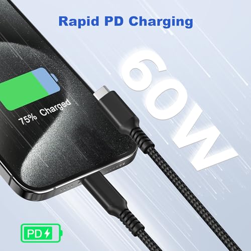 Basesailor for MacBook Pro Air 4 in 1 USB C Cable 3.3ft,60W Fast Charging - color: Purple, size: 3.3FT/1M