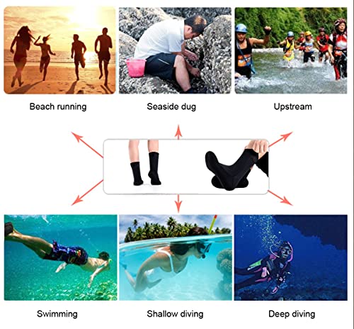 SUJAYU 3mm Neoprene Socks Water Socks Dive Boots Diving Gear Surf Booties Wetsuit Booties Waterproof Foot Covers for Swimming - size: Small