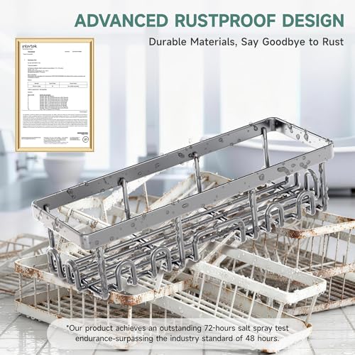 Veken Shower Caddy 6-Pack, No Drilling & Rustproof, Waterproof Adhesive Shelves Rack with Soap Holder, Large Capacity Bathroom Organizers and Storage, Wall-Mounted Kitchen & Home Decor, Silver Gray - color: Bright Silver