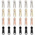 DOITEM 24Pcs Zipper Repair Kit Zippers Replacement 5# Zipper Pull Rescue Kit for Clothing Jackets Purses Luggage Backpacks (4 Colors) - color: #5 Zipper Sliders 24pcs