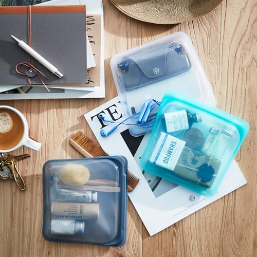 Stasher Premium Reusable Silicone Food Storage Bag, Sandwich, Aqua, 28 oz - color: Aqua
