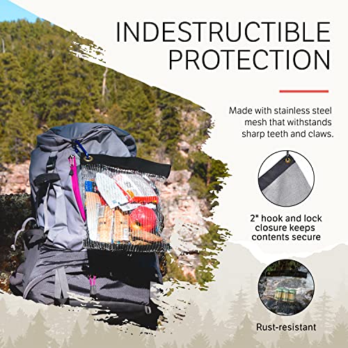 Rodent Proof Bear Bags - Ultralight Stainless Steel Mesh Bag for Camping Food Storage - Sturdy and Rust-Resistant Sack with Lock and Grommet For Easy Hanging - size: Medium