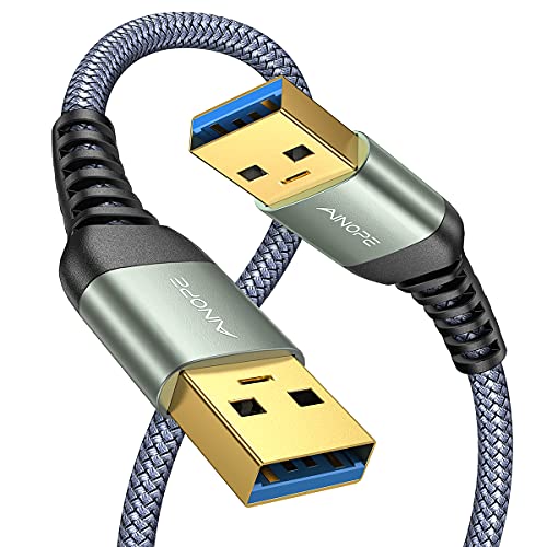 AINOPE USB to USB Cable, 6.6FT USB 3.0 A to A Male to Male Cable 5Gbps Double End Type A Cord for Data Transfer Compatible with Hard Drive, Laptop Cooling Pad, USB Hub, KVM, DVD - color: Grey, size: 6.6FT