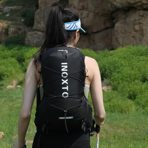 IX INOXTO Hiking Hydration Backpack with 2L/3L Water Bladder for Women and Men18L/25L Water Backpack for Hiking, Cycling, Climbing, Camping - style: Black-White-2L Water Bladder