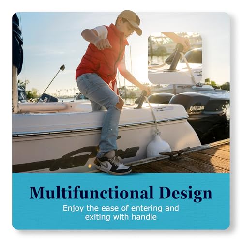 DL Fender Rod Holder 2 Pack For Boat Fenders - Effortless Fender Management With Versatile Boat Docking Tool - Multifunctional Fender Adjuster Holder Also Doubles as Boarding and Exiting Handle - Blue - color: Navy Blue, size: Pack of 2