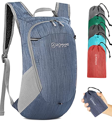 ZOMAKE Lightweight Packable Backpack, 18L Small Foldable Daypack for Hiking - color: Navy Blue, size: 18L