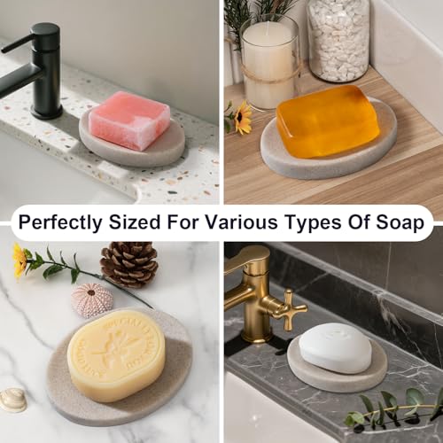 Mini Soap Dish Bathroom Resin Bar Soap Holder for Shower Soap Tray for Kitchen Sink(Beige) - color: Beige, size: Mini 1 Pack